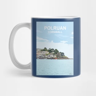 Polruan River Fowey Cornwall. Cornish gift Kernow Travel location poster, St Austell Mug